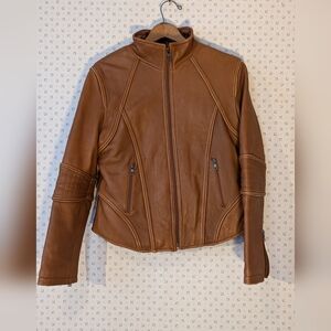 🤎 Vtg Knoles & Carter L London Leather Jacket Removable Lining Lambskin